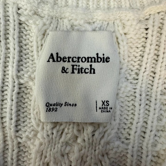 Abercombie & Fitch Cable knit Sweater Vest White XS - Picture 4 of 7